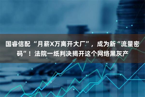 国睿信配 “月薪X万离开大厂”，成为新“流量密码”！法院一纸判决揭开这个网络黑灰产